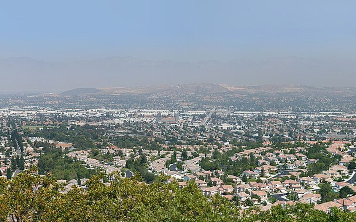 Residential valley view from the Rowland Heights hills